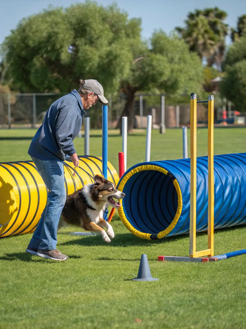 An image of dogs being trained for hunting, emphasizing responsible handling and care in a natural environment.